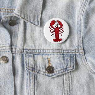 Badge Rond 5 Cm Goupille nautique de bouton de plage   de homard