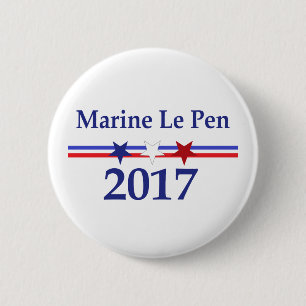 Badge Rond 5 Cm Goupille politique de Marine Le Pen 2017