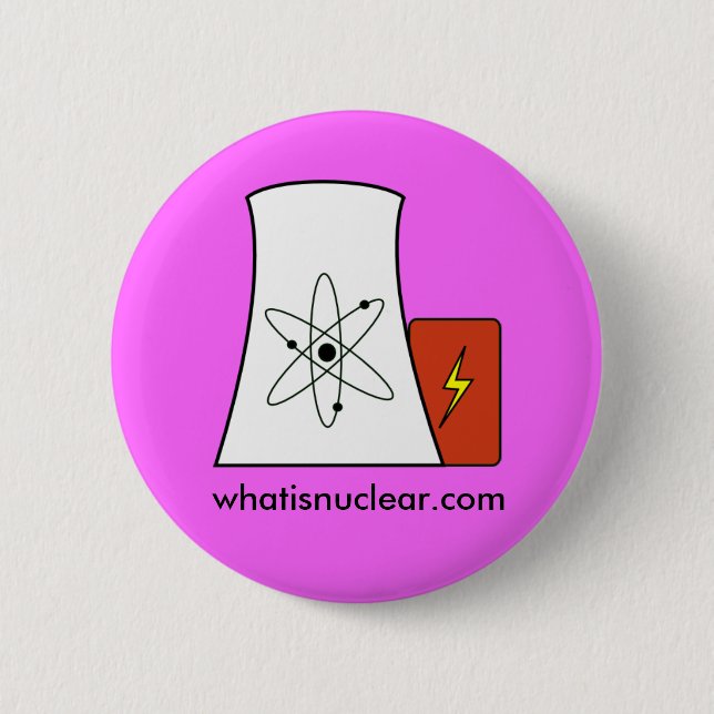 Badge Rond 5 Cm goupille rose de Whatisnuclear.com (Devant)