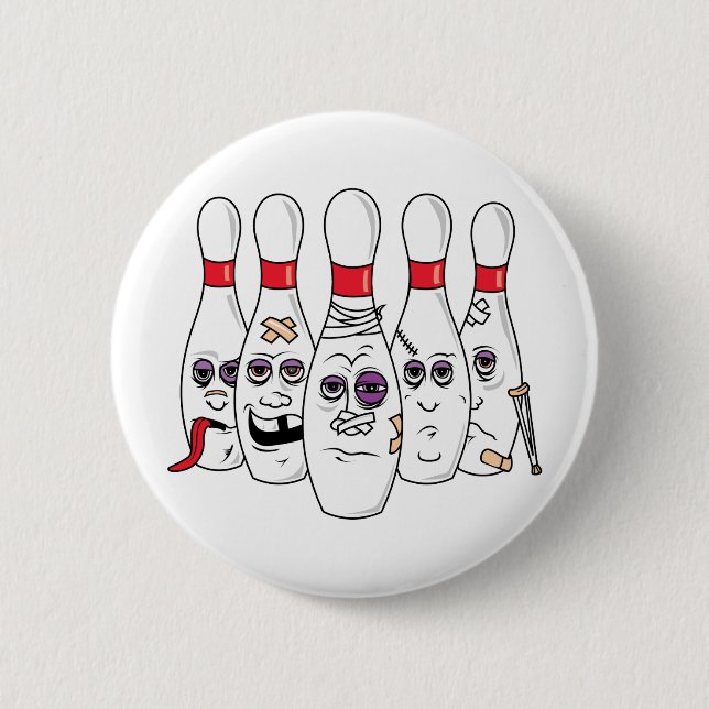 Badge Rond 5 Cm Goupilles de bowling (Devant)