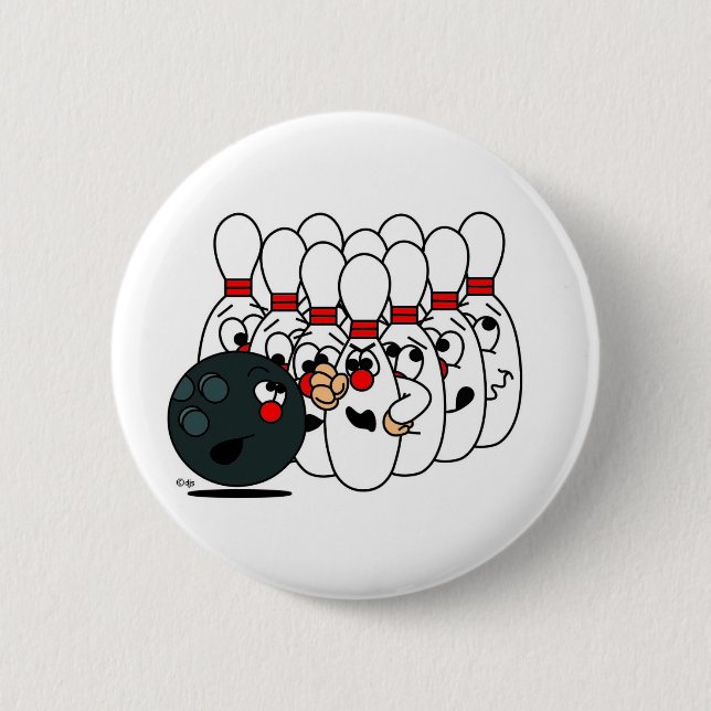 Badge Rond 5 Cm Goupilles de bowling (Devant)