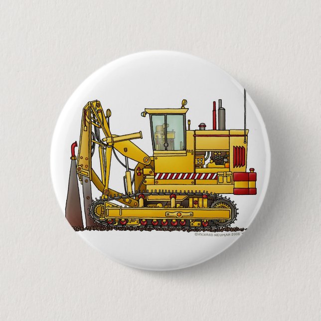 Badge Rond 5 Cm Goupilles de construction de machine de carrelage (Devant)