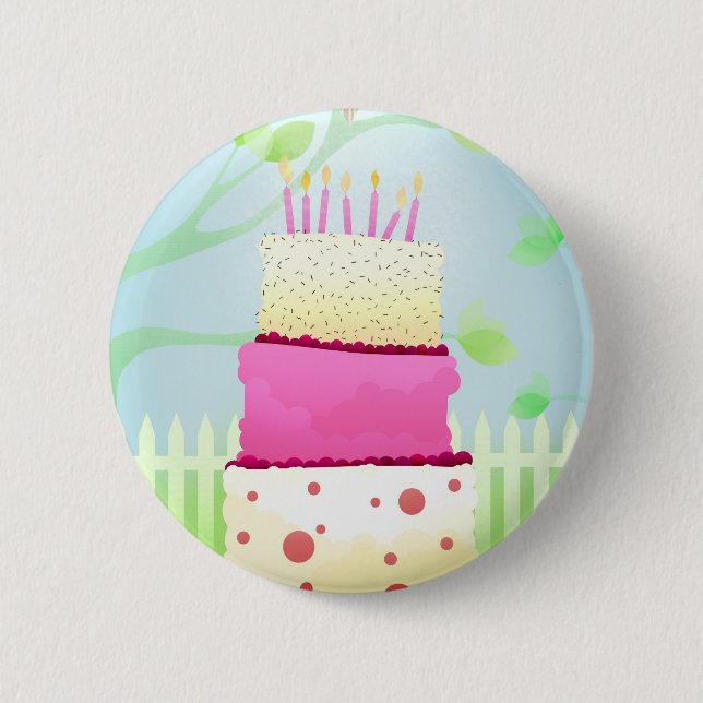 Badge Rond 5 Cm Goupilles de gâteau d'anniversaire (Devant)