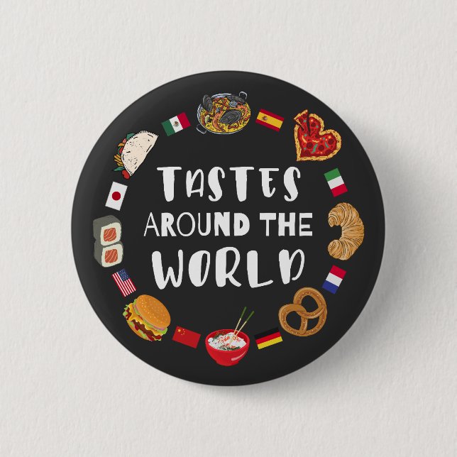 Badge Rond 5 Cm Goûts à travers le monde (Devant)