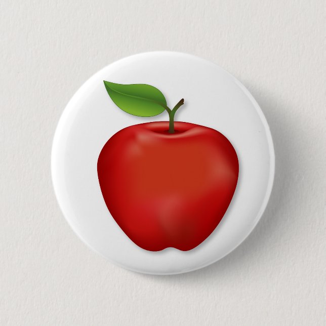 Badge Rond 5 Cm Goûts Comme Automne Rouge délicieux Pomme (Devant)