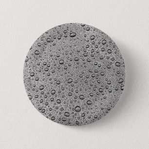 Badge Rond 5 Cm gouttelettes d'eau gris