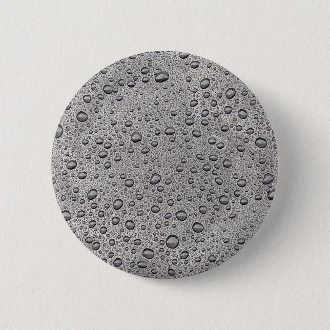 Badge Rond 5 Cm gouttelettes d'eau gris (Devant)