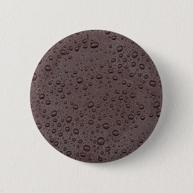 Badge Rond 5 Cm gouttelettes d'eau marron (Devant)