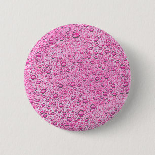 Badge Rond 5 Cm gouttelettes d'eau roses chaudes