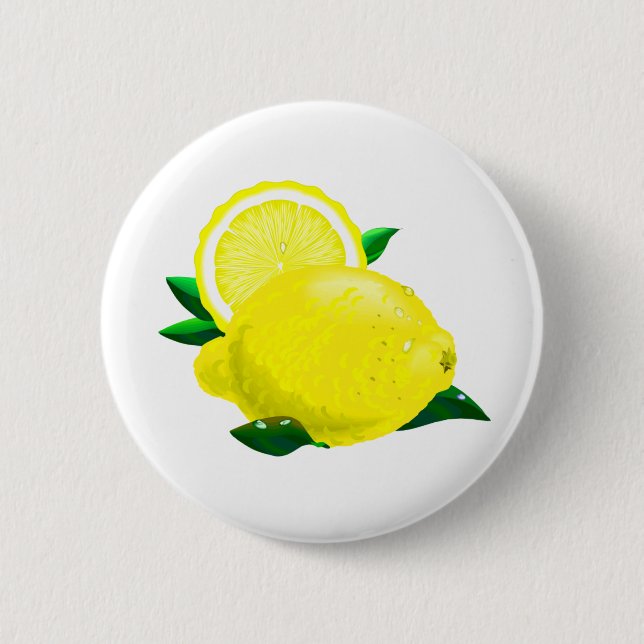 Badge Rond 5 Cm Gouttes de citron (Devant)