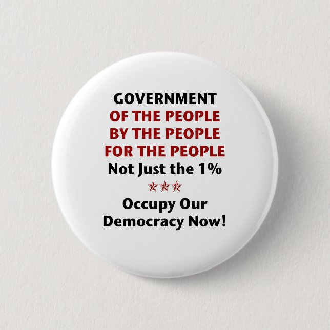 Badge Rond 5 Cm Gouvernement Du Peuple (Devant)
