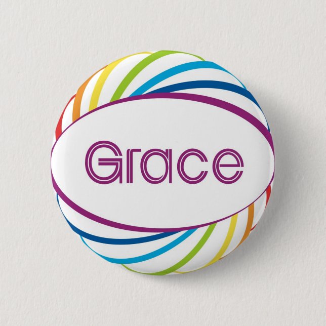 Badge Rond 5 Cm Grâce (Devant)
