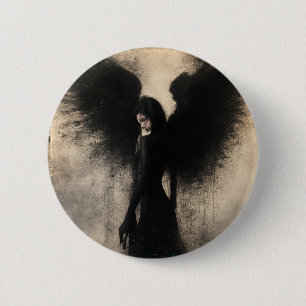 Badge Rond 5 Cm Grâce Déchue – La Beauté d'une Aile Brisée