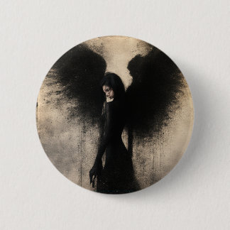 Badge Rond 5 Cm Grâce Déchue – La Beauté d'une Aile Brisée
