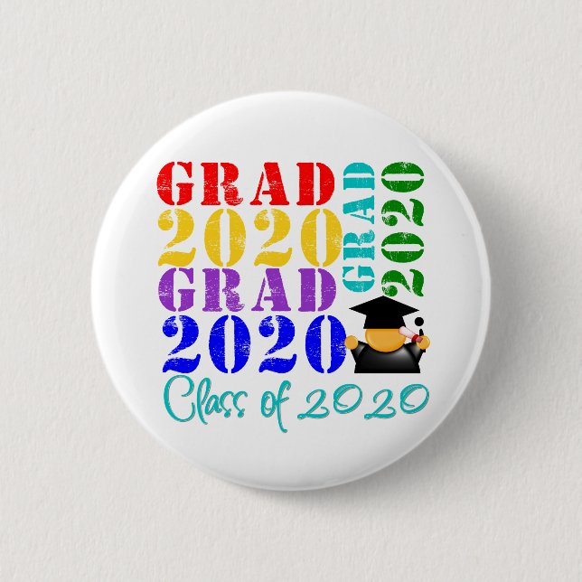 Badge Rond 5 Cm Grad Class of 2020 (Devant)