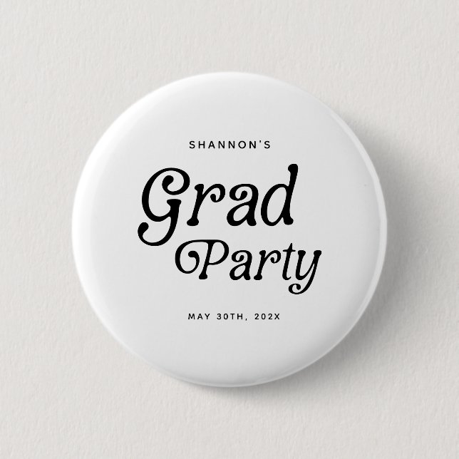 Badge Rond 5 Cm Grad Party Rétro Grad Grad Grad Grad Grad Grad Gra (Devant)