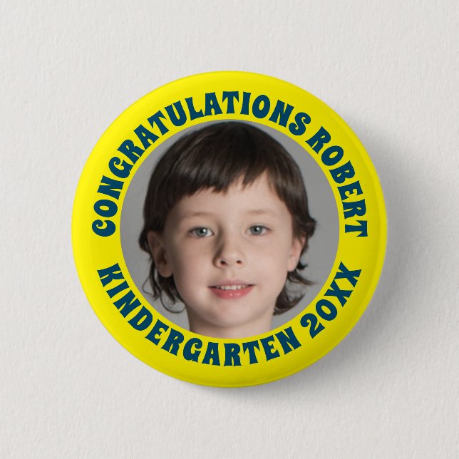 Badge Rond 5 Cm Graduate Kindergarten Félicitations Photo (Devant)