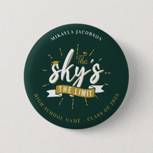 Badge Rond 5 Cm Graduation 2024 The Sky's The Limit Graduate