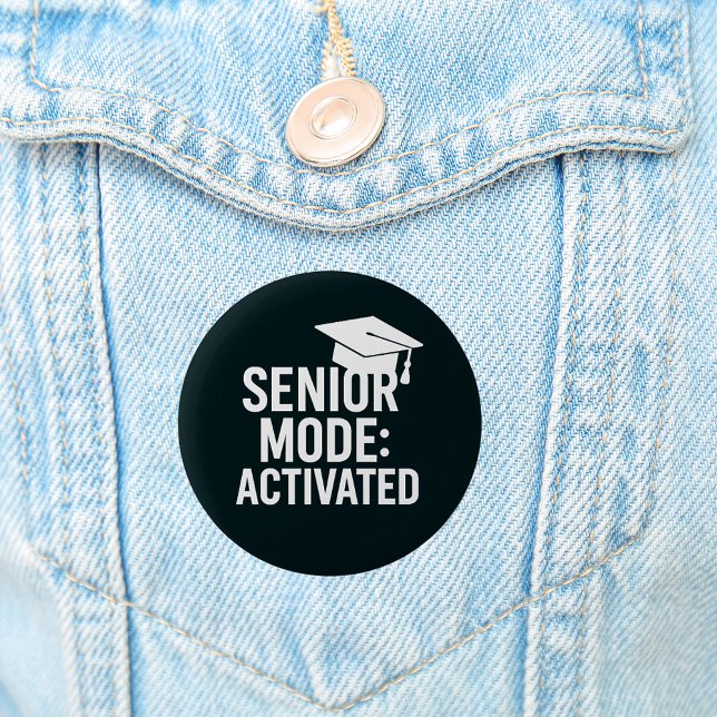 Badge Rond 5 Cm Graduation cap citation drôle noir (Créateur téléchargé)