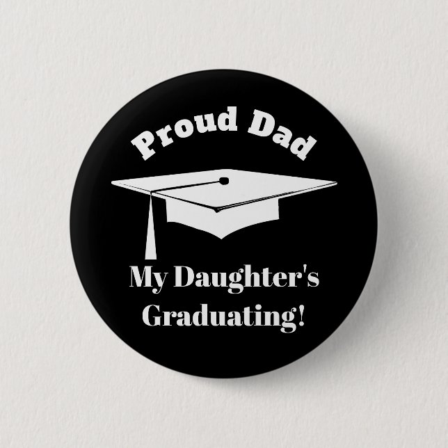 Badge Rond 5 Cm Graduation Fière Parent Papa Graduation Cap Tassel (Devant)