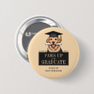 Badge Rond 5 Cm Graduation personnalisée mignon Golden Retriever C