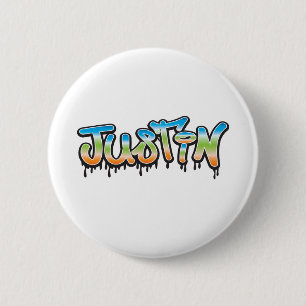 Badge Rond 5 Cm Graffiti Justin Your Name