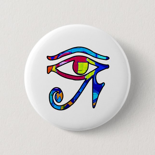 Badge Rond 5 Cm Graffiti OEil égyptien OEil de Horus (Devant)