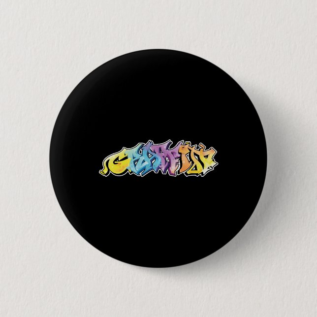 Badge Rond 5 Cm Graffiti Spray Paintings Painters Graffiti Is (Devant)