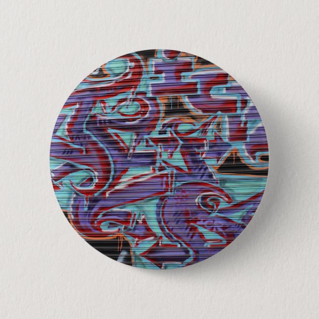 Badge Rond 5 Cm Graffiti violet sur Shutter (Devant)