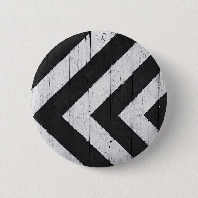 Badge Rond 5 Cm Grain de bois peint noir et blanc (Devant)