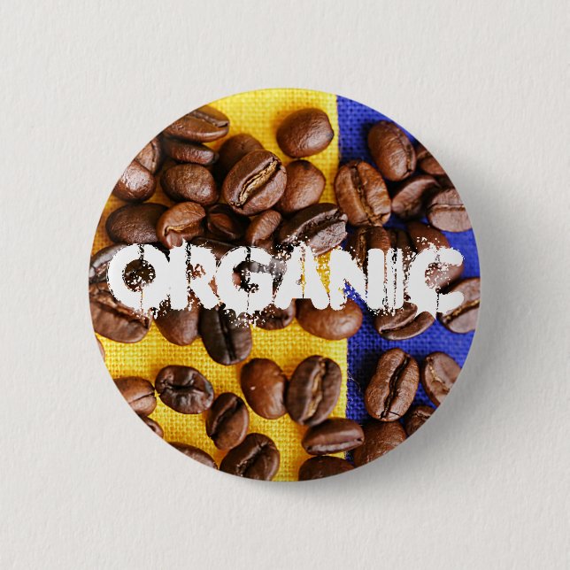 Badge Rond 5 Cm Grains de café (Devant)