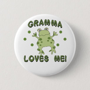 Badge Rond 5 Cm Gramma m'aime grenouille