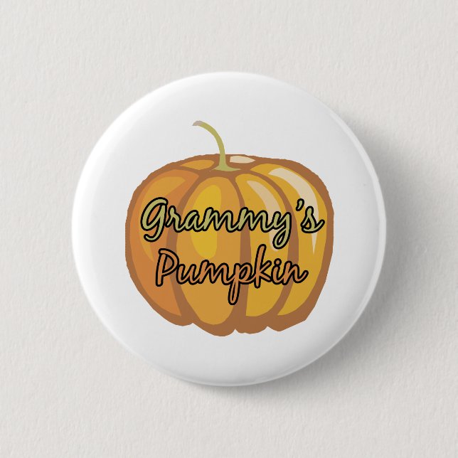 Badge Rond 5 Cm Grammy&apos ; citrouille de s (Devant)