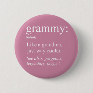 Badge Rond 5 Cm Grammy Definition, Grand-mère, Cadeau Nana