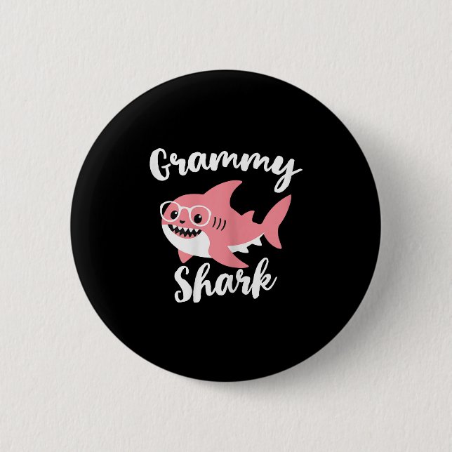 Badge Rond 5 Cm Grammy Shark Mother's Day Grandma Funny  (Devant)