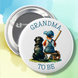 Badge Rond 5 Cm Grand À Être Le Baby shower de baseball et de ch