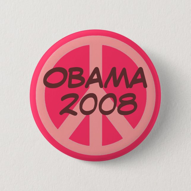 Badge Rond 5 Cm Grand bouton de paix, OBAMA, 2008 (Devant)