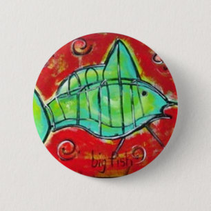 Badge Rond 5 Cm Grand bouton de poissons
