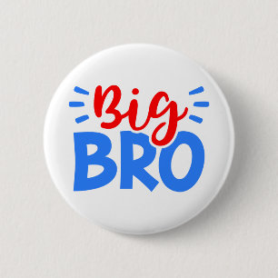 Badge Rond 5 Cm GRAND BRO en rouge et bleu