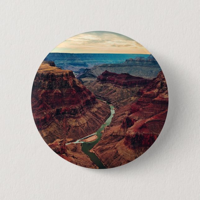 Badge Rond 5 Cm Grand Canyon National Park Arizona, Colorado River (Devant)