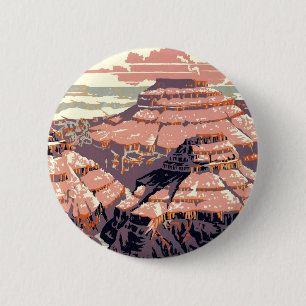 Badge Rond 5 Cm Grand Canyon Oeuvre d'art graphique occidental amé