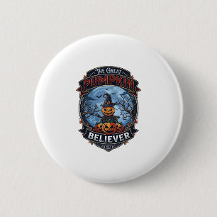 Badge Rond 5 Cm Grand Citrouille Croyant Épouvantail Chapeau de So