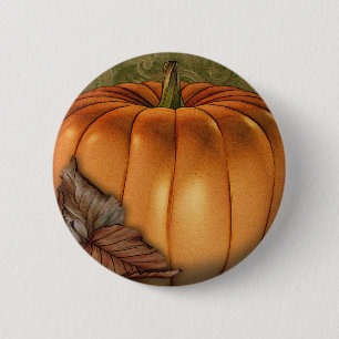 Badge Rond 5 Cm Grand citrouille d'automne