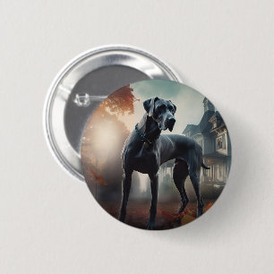 Badge Rond 5 Cm Grand Danois Halloween Effrayant