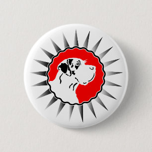 Badge Rond 5 Cm Grand Danois Harlequin