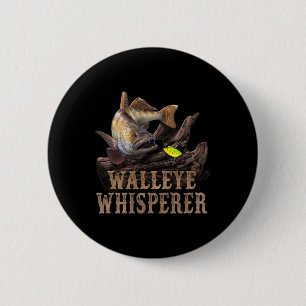 Badge Rond 5 Cm Grand Doré Avec Leurres De Pêche Dessinant Doré Wh