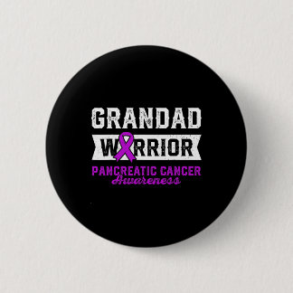 Badge Rond 5 Cm Grand D'Un Guerrier Pancréatique Purple Ribbon Sup
