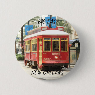 BADGE ROND 5 CM GRAND FACILE, TRAMWAY DE LA NOUVELLE-ORLÉANS