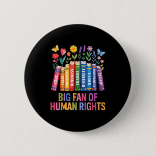 Badge Rond 5 Cm Grand fan des droits de l'homme vintage floral arc