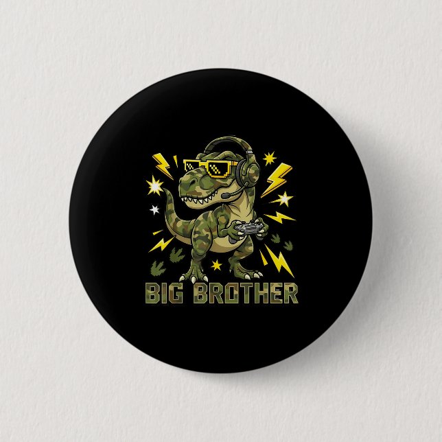 Badge Rond 5 Cm Grand frère bébé frère garçon maternité de l'école (Devant)